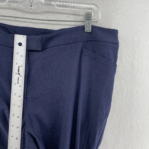Lane Bryant Pants Womens Sz 18 Navy Blue Highrise Pinstripe Straight Ankle Pants - Picture 4 of 9